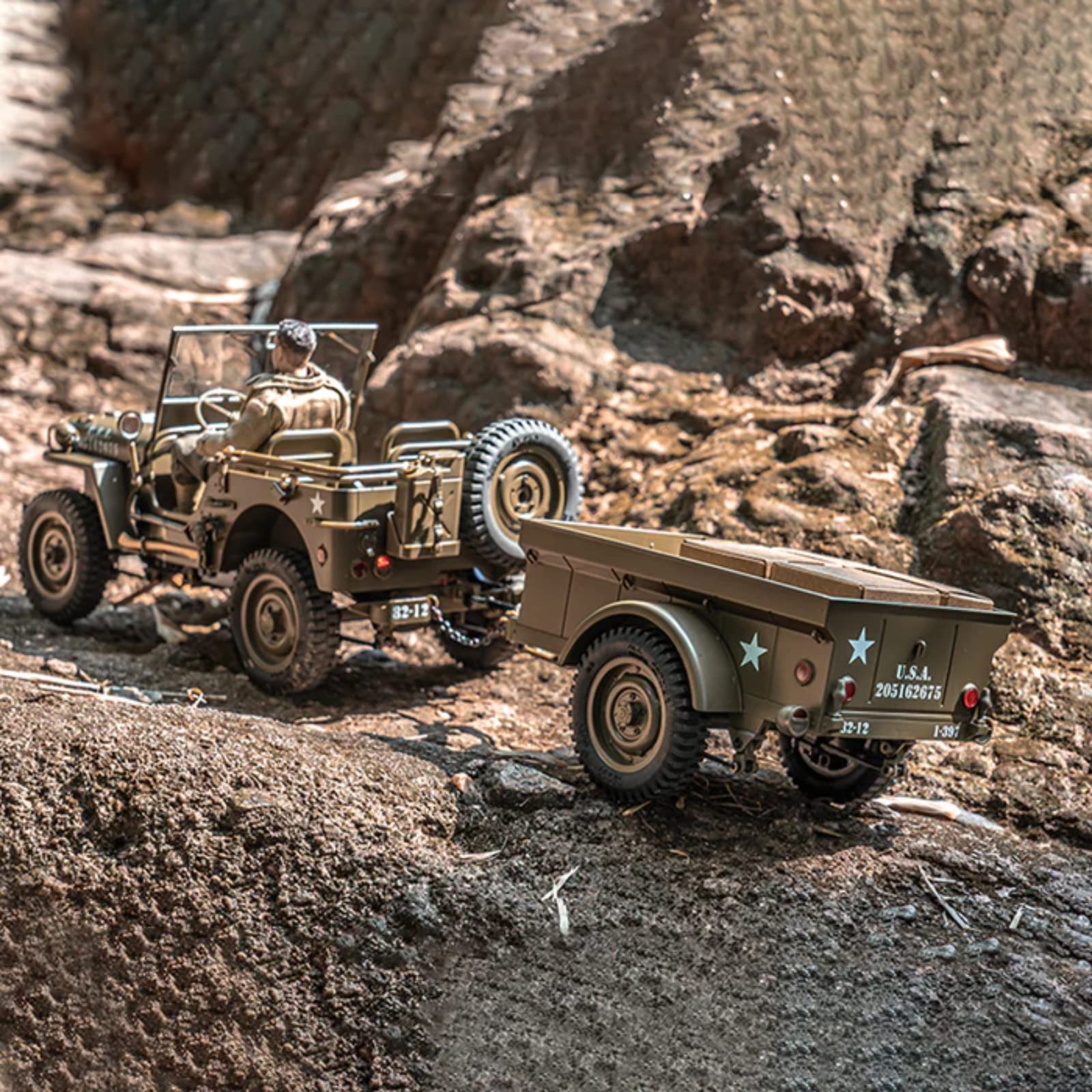 1/6 ミリタリージープ　トレーラー付き Amazon.co.jp: Fms Rochobby M100 トレーラー 1/12 1941MB車両用